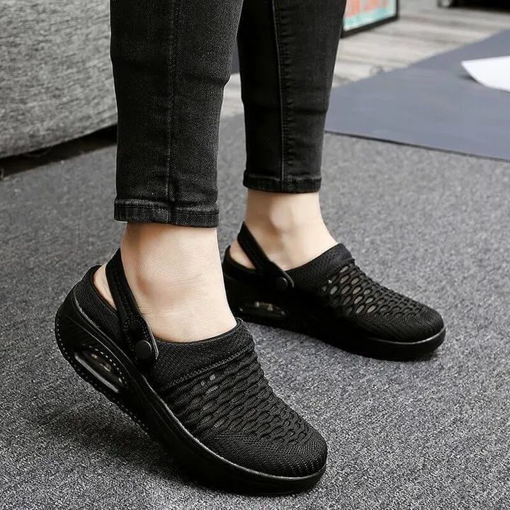 👟 Women's Air Cushion Slip-On Walking Shoes – Bouncy & Breathable 😊